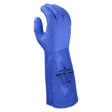 Guante 660/36 pvc triple azul 36 cms.
