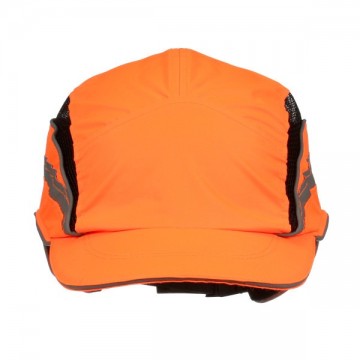 Gorra de protección AV color naranja, visera recortada (55 mm).
