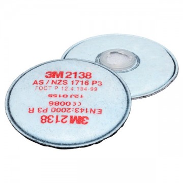 Filtro 2138 P3R, vapores orgánicos y gases ácidos, ozono (20 filtros/caja)