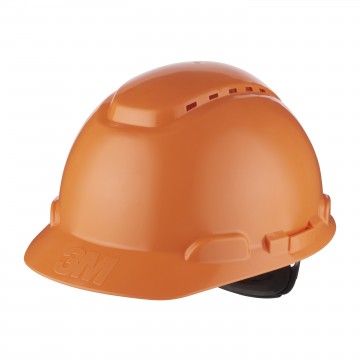 Casco naranja con ventilación, arnés de ruleta y banda de plástico para el sudor H700N-OR (20 uds/caja)