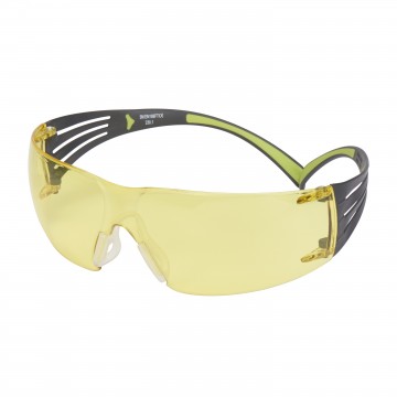 Gafas de seguridad, lente ámbar, montura negro/verde, antirrayaduras/antiempañante. SF403AF (20 uds/caja)