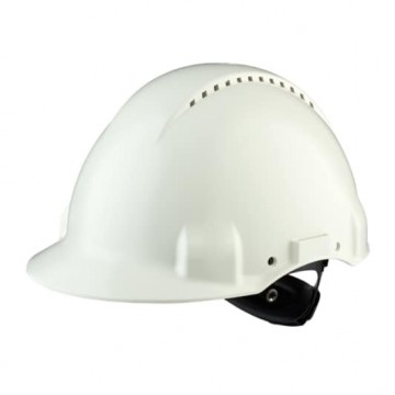 Casco Uvicator con arnés de ruleta, ventilado y banda antisudor de plástico, blanco, G3000NW 3M