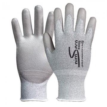 Guante anticorte grado 5 HPPE revestimiento de PU modelo 5005