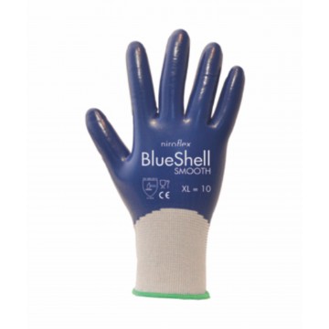 Guante nitrilo en palma impermeable alimentario modelo BLUE SHELL SMOOTH 