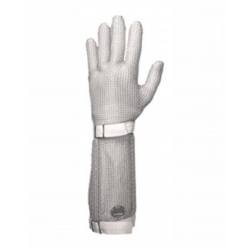 Guante malla acero puño 190mm modelo: FM PLUS con cinta de Textil.