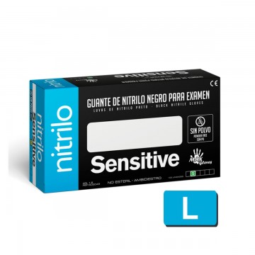 Guante de nitrilo negro 3,5 gr SIN polvo. Caja de 100 uds TALLA L/DS-2003 negro 