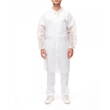 Bata polipropileno 25 g. sin bolsillos cierre velcro blanca modelo 65402 talla unica/5400B