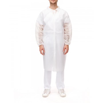 Bata Polipropileno blanca 35gr C/Velcro T/XXXL