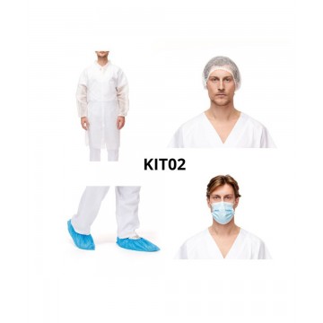 Kit visita (bata+mascarilla gomas+gorro+calza)