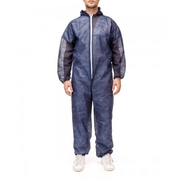Mono de buzo Polipropileno 40 grs con capucha azul Talla 3XL (caja 25 uds) ref.PO108AZ/1040XXXL