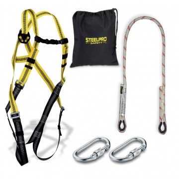 Kit anticaídas STEELSAFE-1 + cuerda 1,5 m + mosquetones (13-1888KIT1SIN)