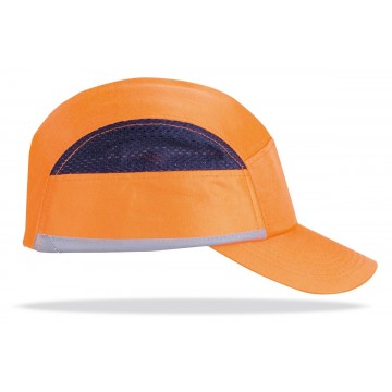 Mod. “BUMPER PRO FLUOR”. Gorra de protección anti golpes con rejillas de ventilación lateral. Color amarillo Alta Visibilidad co
