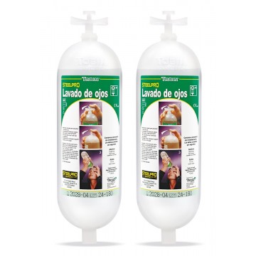 Botella de repuesto de 1 litro para estaciones lavaojos pack 2 unidades Tobin Eyewash (2388L126SIN)