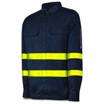 Camisa ignífuga y antiestática con bandas reflectantes de alta visibilidad. REF. 13-988CAIAVAM