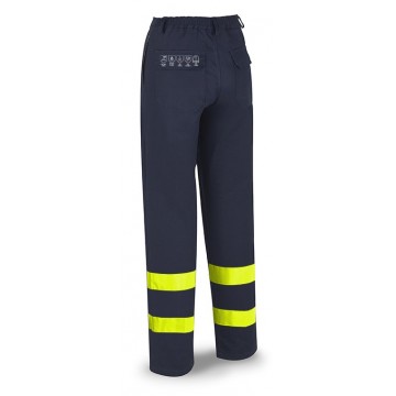Pantalón ignífugo y antiestático con bandas reflectantes de alta visibilidad