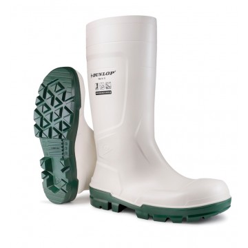 Bota de agua blanca Dunlop work-it. Caña alta. PVC. Puntera metálica. (13-NB1JB01BL)