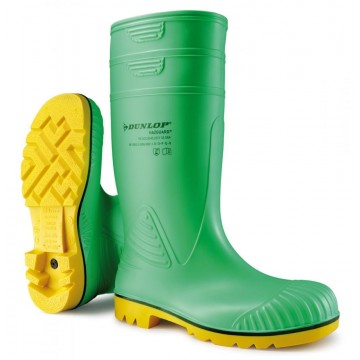 Bota Dunlop certificada para riesgo químico con puntera metálica. (13-A442AB1V)