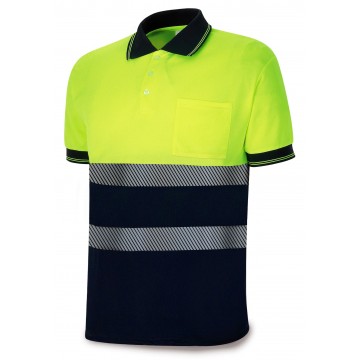 Polo A.V. bicolor poliéster/algodón con bandas segmentadas 150 gr. 1288PAVCPYFA. JINX 