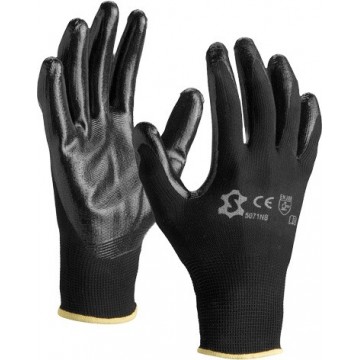 Guante nylon revestido de nitrilo negro modelo 5071NB