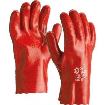 Guante de PVC Rojo de 27 cms (Talla Unica.) Mod. 6027. (2-GPVCR27CM)