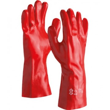 Guante de PVC Rojo de 35 cms (Talla Unica.) Mod. 6035. (2-GPVCR35CM)