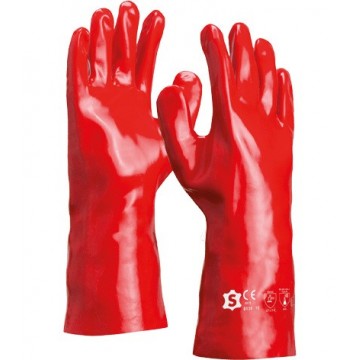 Guante pvc rojo 35 cms modelo 6135 (2-GPVCRQ35)