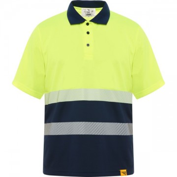 Polo técnico m/corta Alta Visibilidad VEGA 9315 Amarillo F/marino 