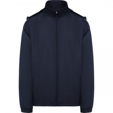 Chaqueta ligera con cremallera frontal. Repelente al agua y resistente al viento. 