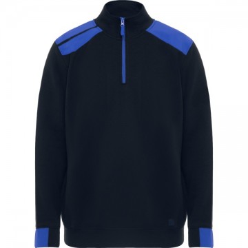 Sudadera media cremallera con piezas superpuestas contraste en hombros Mod.MAVERICK