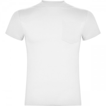 Camiseta 100% algodón,  m/corta, cuello redondo y bolsillo frontal. (Roly).