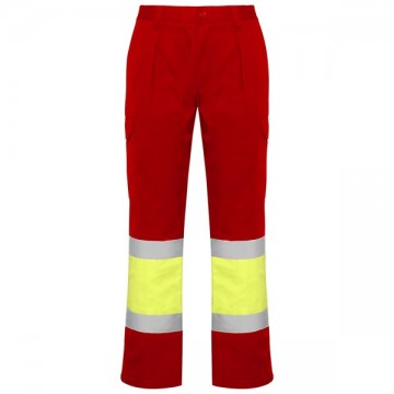 Pantalón largo multibolsillos bicolor de alta visibilidad.