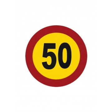 Señal bolsa de plástico VELOCIDAD 50