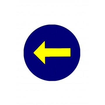 Señal bolsa de plástico DIRECCIÓN OBLIGATORIA IZQUIERDA