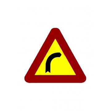 Señal Obra Económica de Curva Peligrosa a la Derecha TP-13a, 70cm.