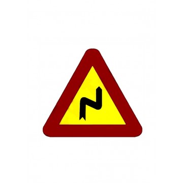 Señal Obra Económica de Curvas Peligrosas a la Derecha TP-14a, 70cm.