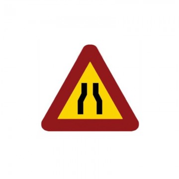 Señal Económica de Estrechamiento de Calzada TP-17, 70cm.