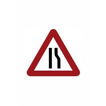 Señal Económica Definitiva Estrechamiento de la calzada por la Derecha P-17a, 70cm.