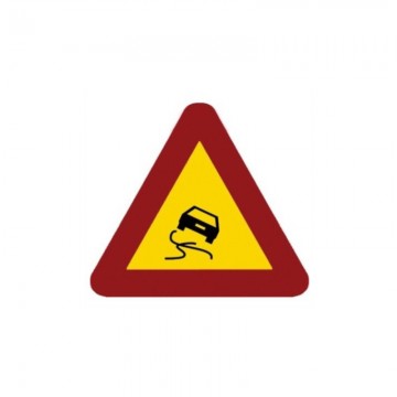 Señal Obra Económica Pavimento Deslizante TP-19, 70cm.