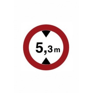 Señal Económica Definitiva Limitación de altura R-205, 50cm.