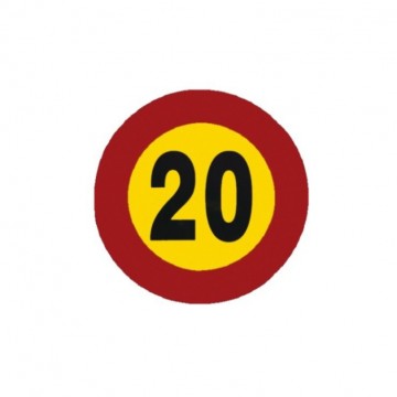 Señal Obra Económica Velocidad máxima 20km/h TR-301/20, 50cm.