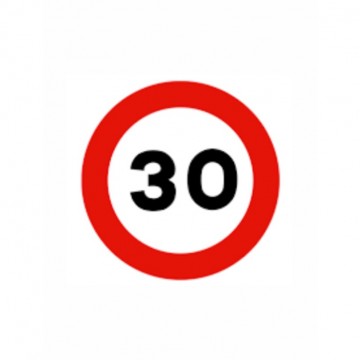Señal Económica Definitiva Velocidad Máxima 30km/h R-301/30, 50cm.