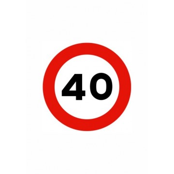Señal Económica Definitiva Velocidad Máxima 40km/h R-301/40, 50cm.