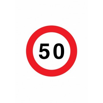 Señal Económica Definitiva Velocidad Máxima 50km/h R-301/50, 50cm.
