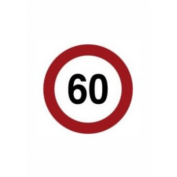 Señal Económica Definitiva Velocidad Máxima 60km/h R-301/60, 50cm.