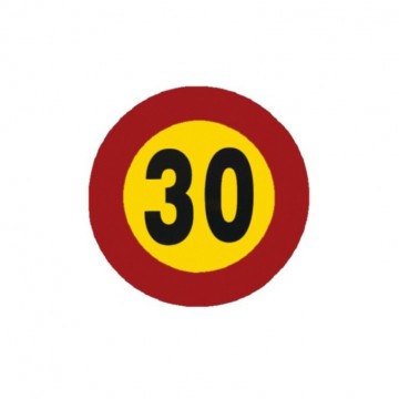Señal Obra Económica Velocidad máxima 30km/h TR-301/30, 50cm.