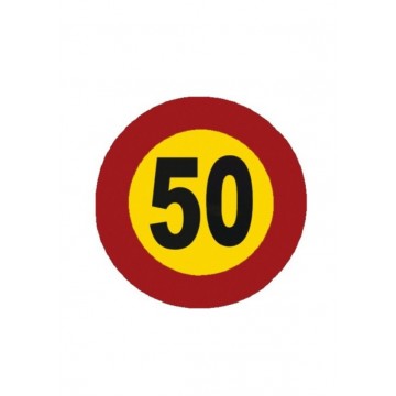 Señal Obra Económica Velocidad máxima 50km/h TR-301/50, 50cm.