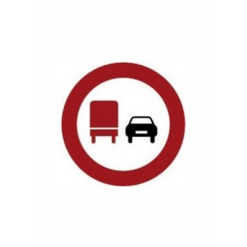 Señal Económica Definitiva Adelantamiento prohibido a camiones R-306, 50cm.