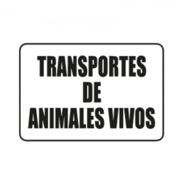 Señal transporte animales vivos aluminio 30x22 cms