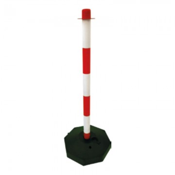 Poste señalización 1 m Rojo/Blanco p/cadena plastica