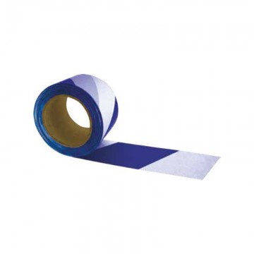 Rollo de cinta señal Blanco/Azul 10x200 cms g300 dos caras